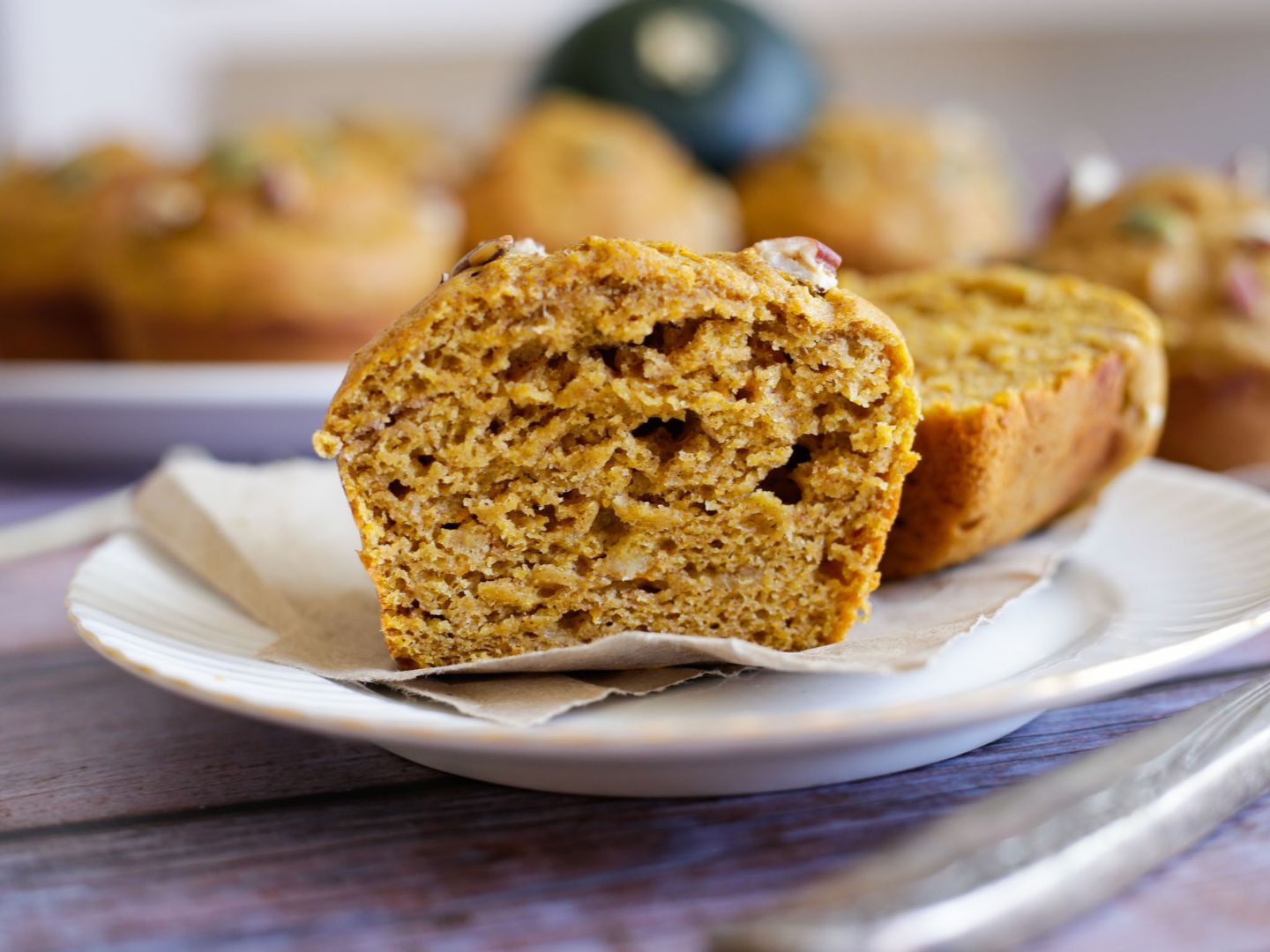 muffin cut in half