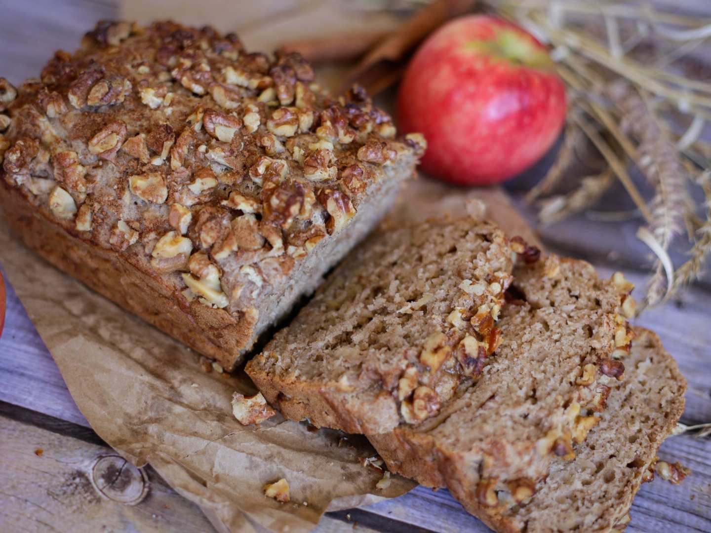 Healthy Apple Bread sliced