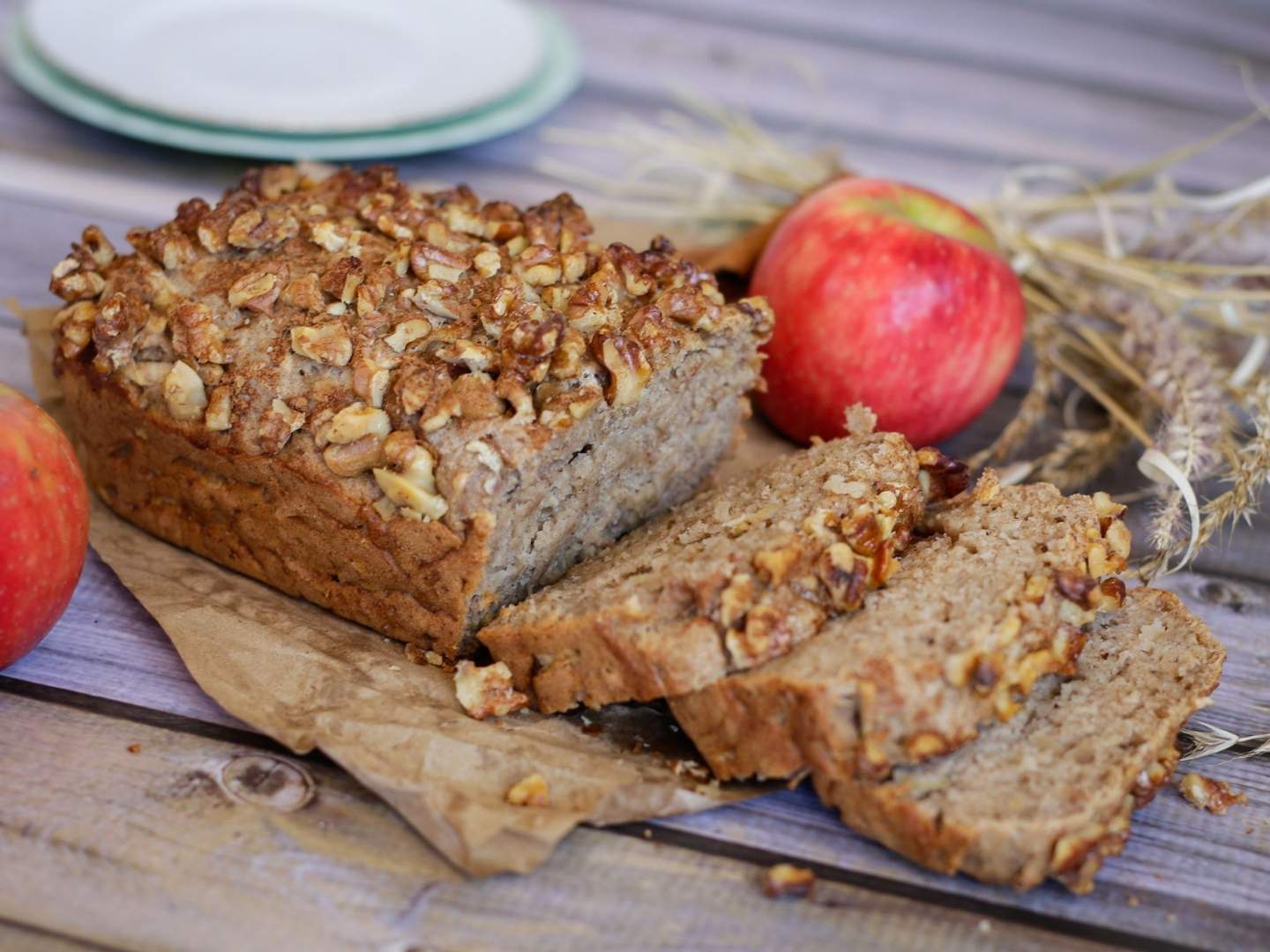 Healthy Apple Bread sliced